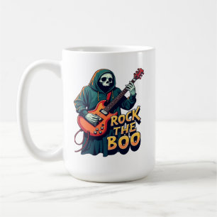Rock the Boo - Halloween Skeleton Guitar Design Coffee Mug