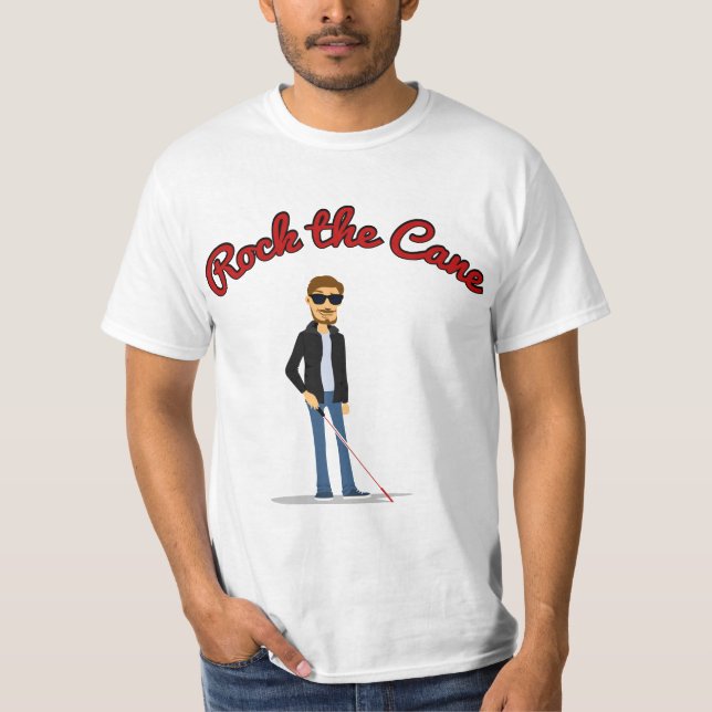 Rock the Cane Shirt for Blindness Awareness (Front)
