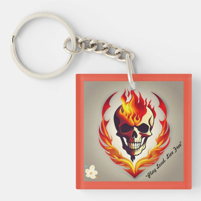 "Rock The Flames" Key Ring (Front)