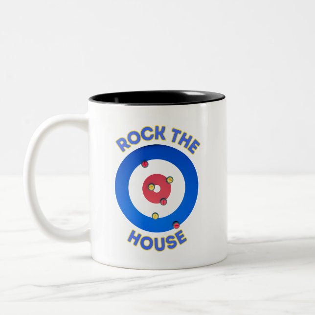 Rock The House Curling Two-Tone Coffee Mug (Left)