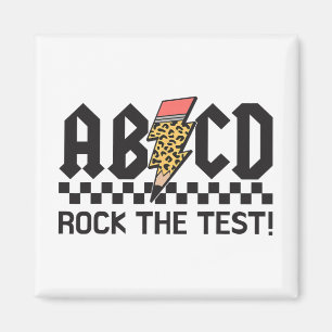 Rock The Test Abcd Testing Day Teacher Boys Girls Magnet