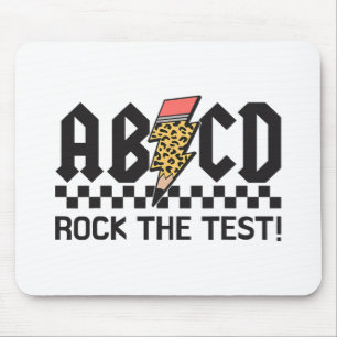 Rock The Test Abcd Testing Day Teacher Boys Girls Mouse Mat