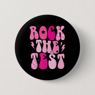 Rock The Test Cute Test Day Teacher Staar Test Squ 6 Cm Round Badge