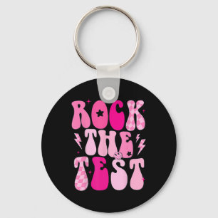 Rock The Test Cute Test Day Teacher Staar Test Squ Key Ring