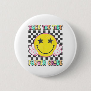 Rock The Test Day 4th Grade Teacher Fourth Grade T 6 Cm Round Badge
