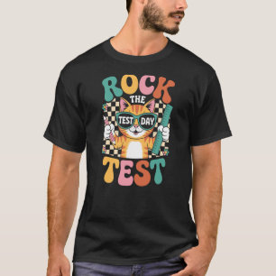 Rock The Test Day Fun Cat Exam Cheer Funny School T-Shirt
