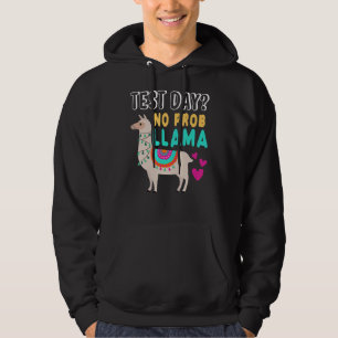 Rock The Test Day Llama Teacher Exam Testing Teach Hoodie