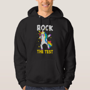 Rock The Test Day Student Teacher Dabbing Unicorn Hoodie