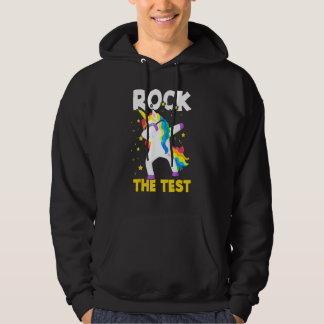 Rock The Test Day Student Teacher Dabbing Unicorn  Hoodie