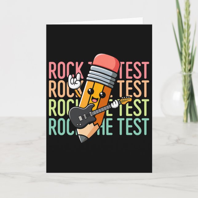 Rock The Test Day Teacher Testing Day Motivational Card (Front)