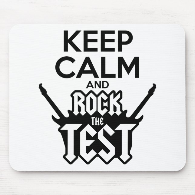 Rock The Test Day Teacher Testing Idea School  Mouse Mat (Front)