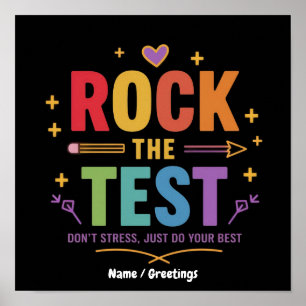 Rock the Test Don’t Stress Funny Motivational Poster