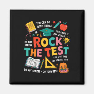 Rock The Test Funny Testing Day Teacher Student Te Magnet