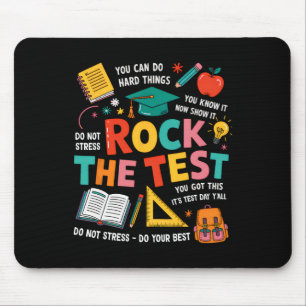 Rock The Test Funny Testing Day Teacher Student Te Mouse Mat