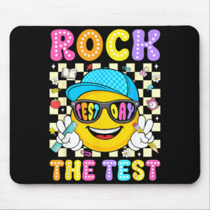Rock the test smile face sunglasses teacher school mouse mat