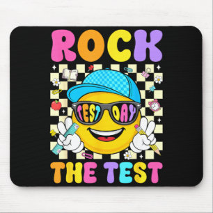 Rock the test smile face sunglasses teacher school mouse mat