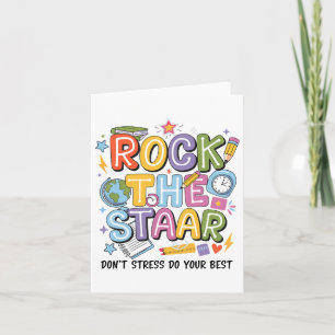 Rock The Test Staar Day Teacher Motivational Testi Card