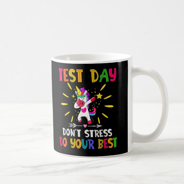 Rock The Test Teacher Test Day Testing Day Funny Coffee Mug (Right)