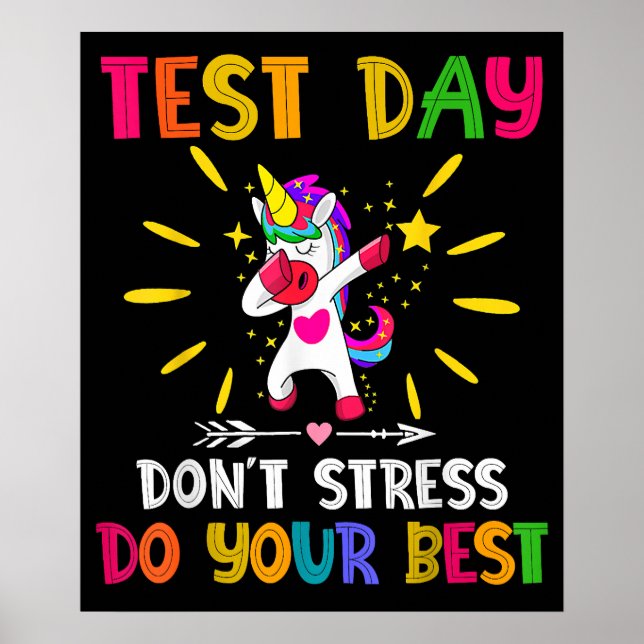 Rock The Test Teacher Test Day Testing Day Funny Poster (Front)