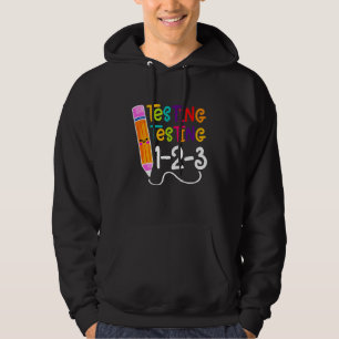Rock The Test Teacher Test Day Testing Day  Teache Hoodie
