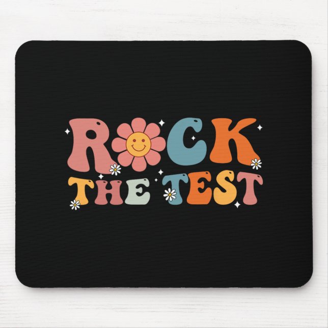 Rock The Test Teacher Test Day Testing Day Teacher Mouse Mat (Front)