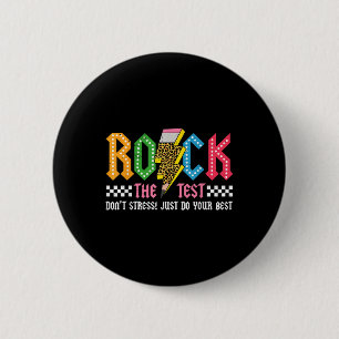 Rock The Test Testing Day Dont Stress Abcd Alphabe 6 Cm Round Badge