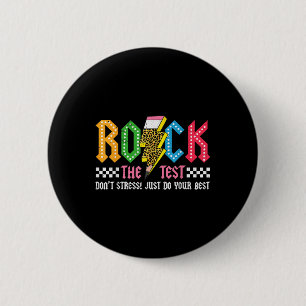 Rock The Test Testing Day Dont Stress Abcd Alphabe 6 Cm Round Badge