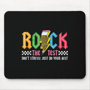 Rock The Test Testing Day Dont Stress Abcd Alphabe Mouse Mat