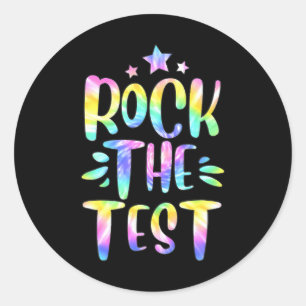 Rock The Test Testing Day Motivational Classic Round Sticker
