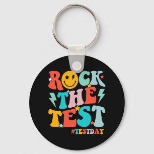 Rock The Test Testing Day Motivational Students Ki Key Ring