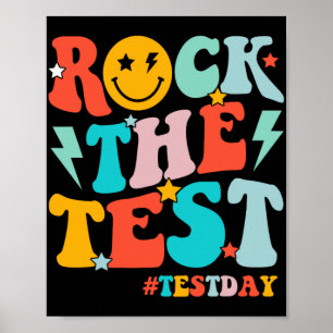 Rock The Test Testing Day Motivational Students Ki Poster