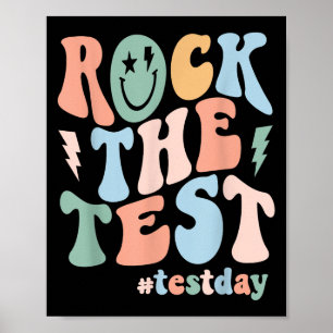 Rock The Test Testing Day Retro Motivational Teach Poster