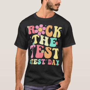 Rock The Test Testing Day Retro Motivational Teach T-Shirt