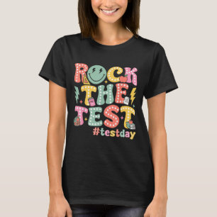Rock The Test Testing Day Retro Motivational Teach T-Shirt