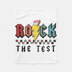 Rock The Test Testing Day Shirts For Teacher Men W Fleece Blanket