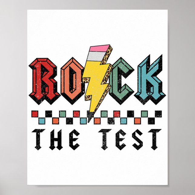 Rock The Test Testing Day Shirts For Teacher Men W Poster (Front)
