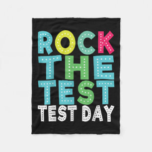 Rock The Test Testing Day Staar Motivational Teach Fleece Blanket