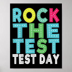 Rock The Test Testing Day Staar Motivational Teach Poster