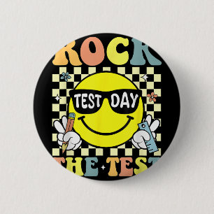 Rock The Test Testing Motivational Teacher 6 Cm Round Badge