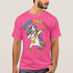 Rock The Test Unicorn Funny Testing Teaching Stude T-Shirt