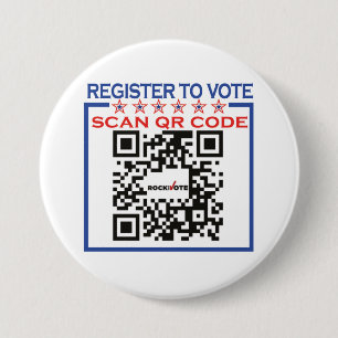Rock The Vote Round Button, Large, 3 Inch 7.5 Cm Round Badge