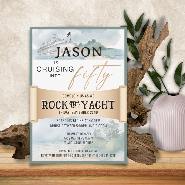 Rock the Yacht 50th Birthday Party Invitation (Creator Uploaded)