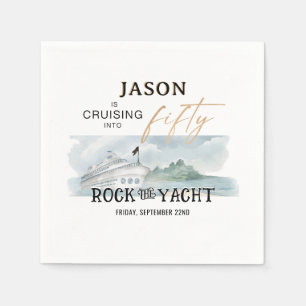 Rock the Yacht 50th Birthday Personalised Napkin