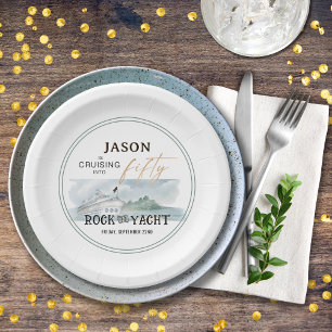Rock the Yacht 50th Birthday Personalised Paper Plate