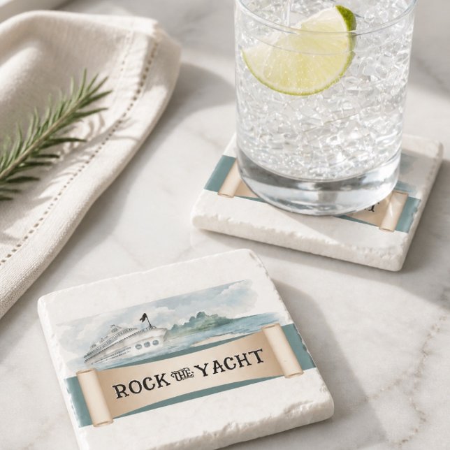 Rock the Yacht  Stone Coaster (Creator Uploaded)