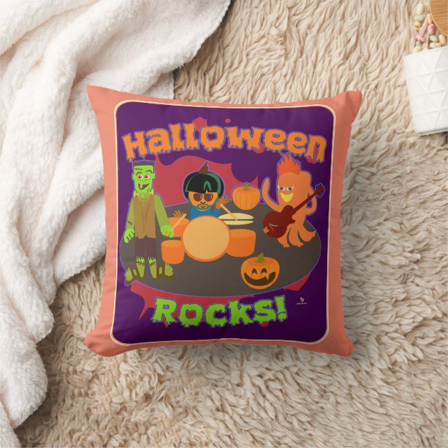 Rock This Halloween October Cartoon Band Cushion (Blanket)