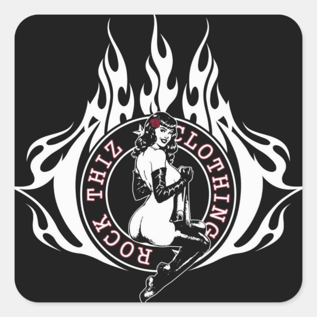 Rock Thiz Clothing Pinup Girl #3 Stickers (Front)