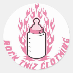 Rock Thiz Clothing Stickers Pink Baby Bottle