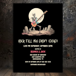 Rock Till You Drop Dead Halloween Party Invitation