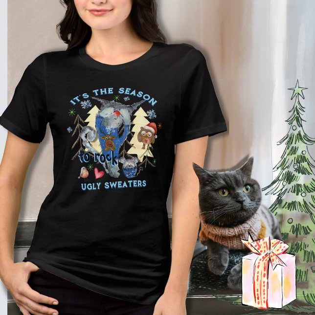 Rock Ugly Sweater Funny Cat & Mouse Black (Rock Ugly Sweater Funny Cat & Mouse Black)
